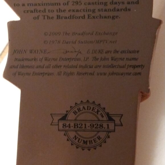 Bradford Exchange - The Duke - John Wayne Straight Shooter Holster Wall Hanging - Picture 9 of 13